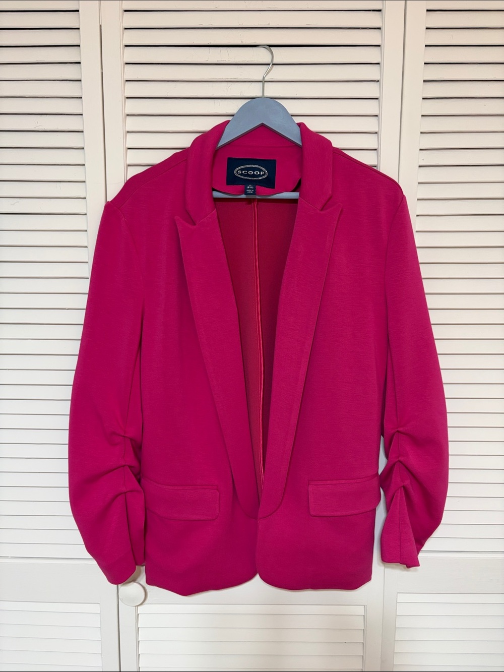 Scoop Fuchsia Open-Front Blazer Jacket